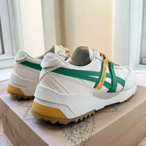 New Onitsuka Tiger Delegation Ex Sneaker Shoes Cream Cilantro Green Yellow - Picture 9 of 16